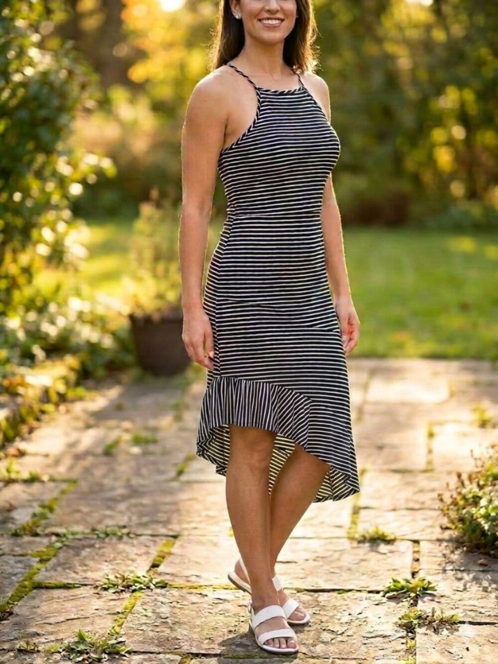 Popular 21 Striped Bodycon Dress NWOT